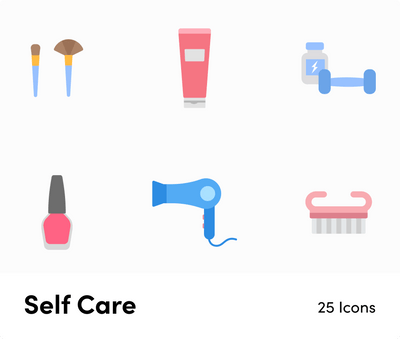 Self Care-Flat-Vector-Icons Icons Self Care Flat Vector Icons S12092102 powerpoint-template keynote-template google-slides-template infographic-template