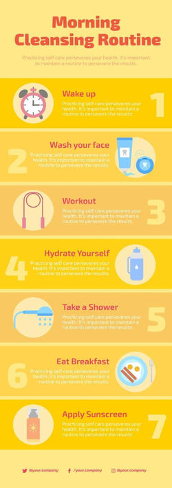 Self-Care-Infographics Infographics Morning Cleansing Routine Self Care Infographic Template powerpoint-template keynote-template google-slides-template infographic-template