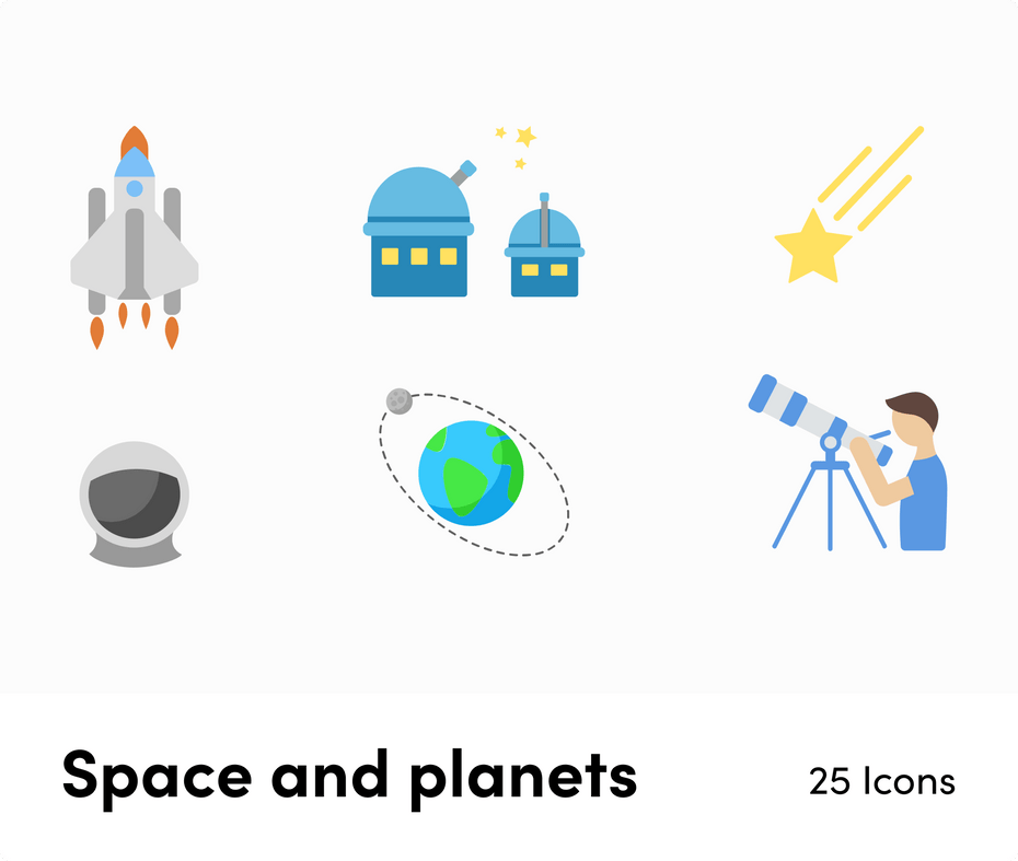Space and planets-Flat-Vector-Icons Icons Space and Planets Flat Vector Icons S12092101 powerpoint-template keynote-template google-slides-template infographic-template