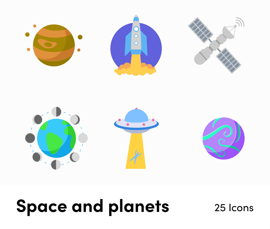 Space and planets-Flat-Vector-Icons Icons Space and Planets Flat Vector Icons S12092102 powerpoint-template keynote-template google-slides-template infographic-template