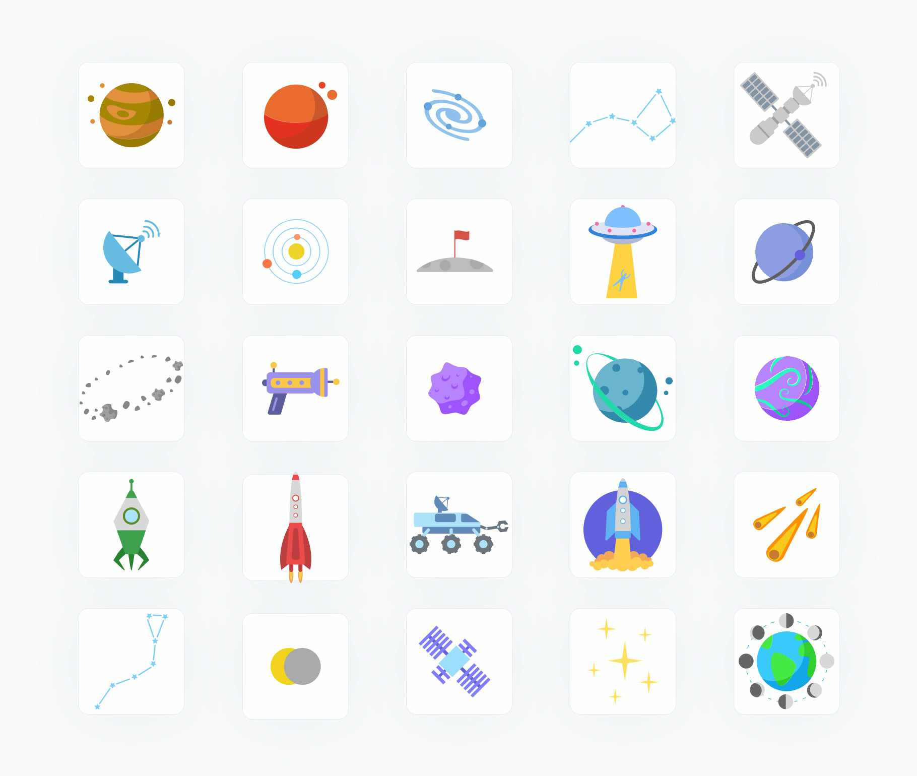 Space and planets-Flat-Vector-Icons Icons Space and Planets Flat Vector Icons S12092102 powerpoint-template keynote-template google-slides-template infographic-template