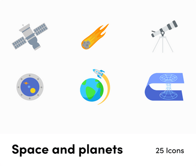 Space and planets-Flat-Vector-Icons Icons Space and Planets Flat Vector Icons S12092103 powerpoint-template keynote-template google-slides-template infographic-template