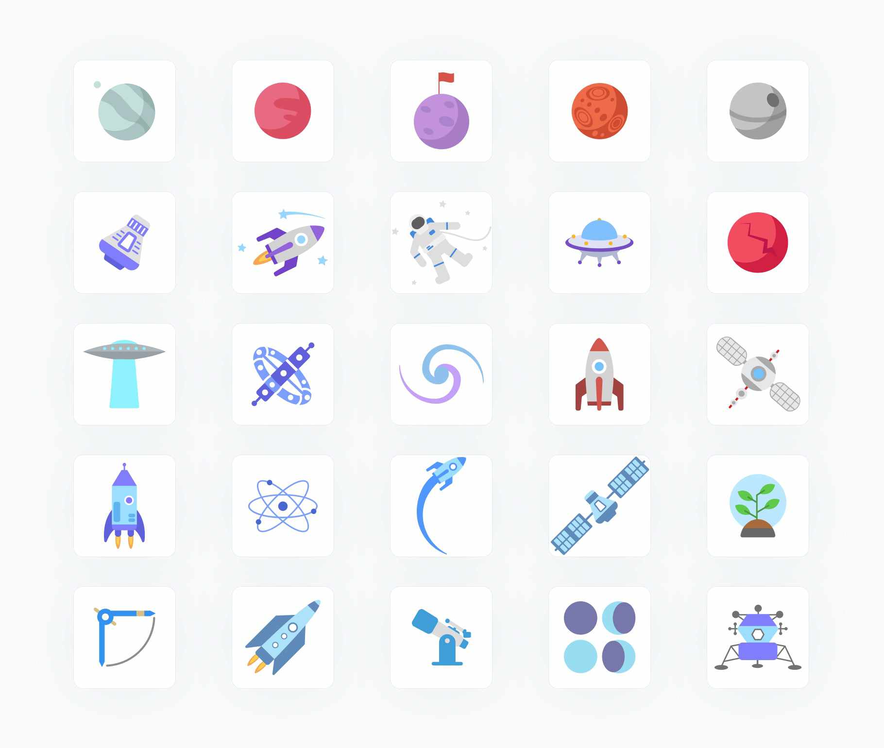 Space and planets-Flat-Vector-Icons Icons Space and Planets Flat Vector Icons S12092104 powerpoint-template keynote-template google-slides-template infographic-template