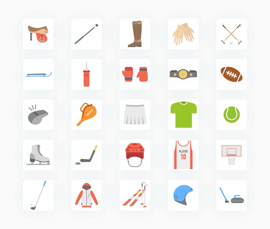 Sport Equipment-Flat-Vector-Icons Icons Sport Equipment Flat Vector Icons S01142201 powerpoint-template keynote-template google-slides-template infographic-template