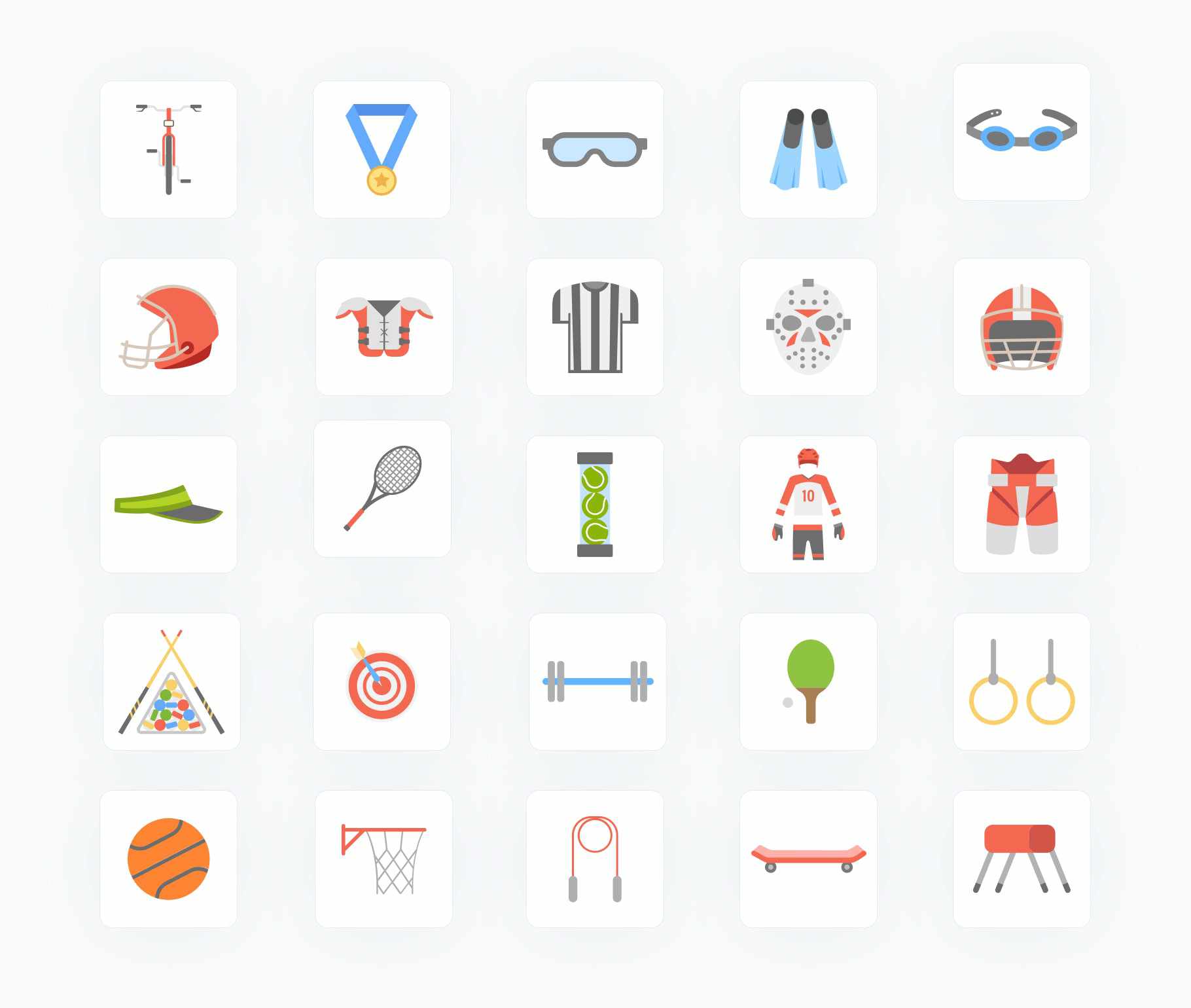 Sport Equipment-Flat-Vector-Icons Icons Sport Equipment Flat Vector Icons S01142202 powerpoint-template keynote-template google-slides-template infographic-template