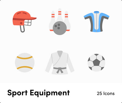 Sport Equipment-Flat-Vector-Icons Icons Sport Equipment Flat Vector Icons S01142203 powerpoint-template keynote-template google-slides-template infographic-template