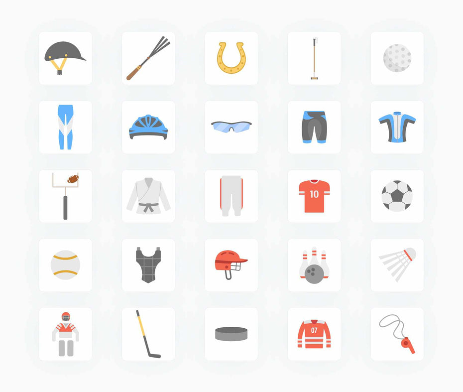 Sport Equipment-Flat-Vector-Icons Icons Sport Equipment Flat Vector Icons S01142203 powerpoint-template keynote-template google-slides-template infographic-template