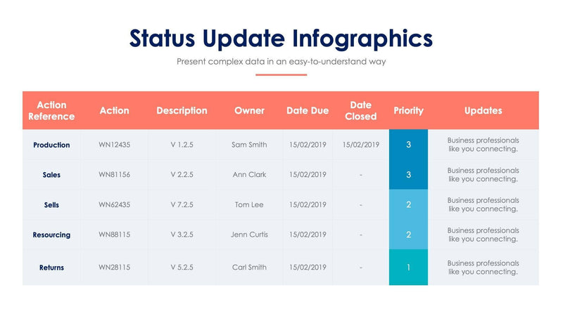 Data Update Slide Status Update-Slides | Infografolio