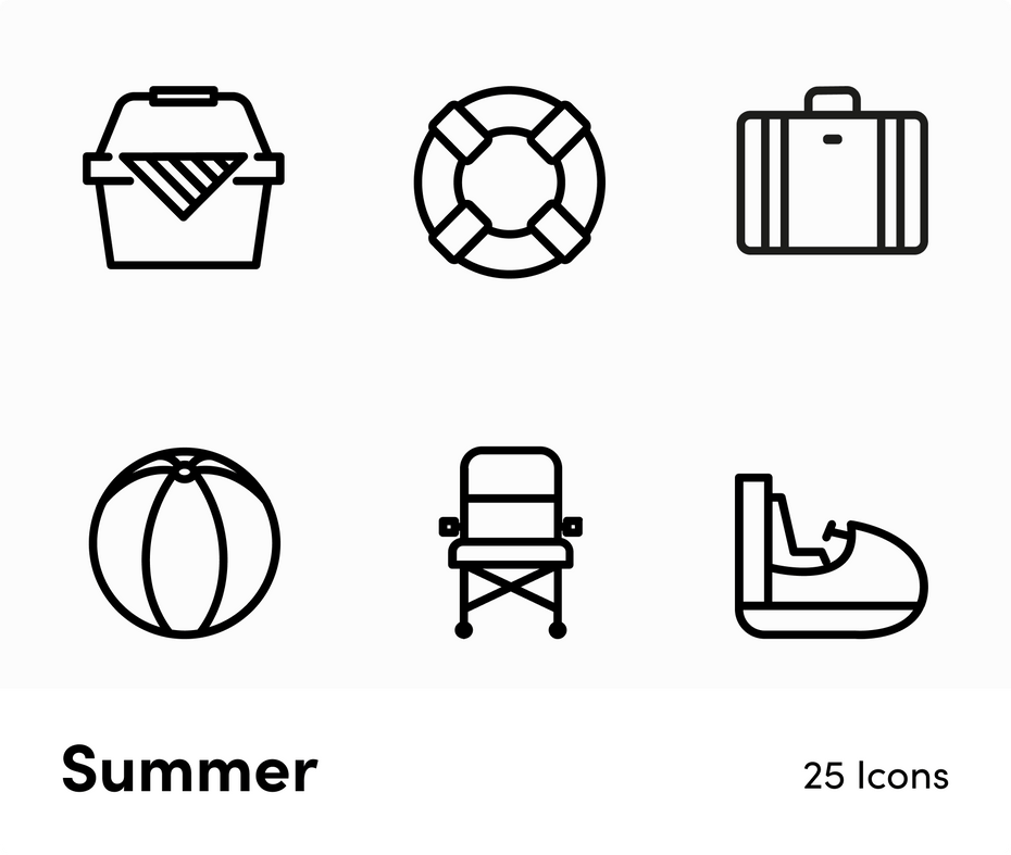 Summer-Outline-Vector-Icons Icons Summer Outline Vector Icons S12212101 powerpoint-template keynote-template google-slides-template infographic-template