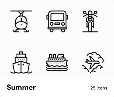 Summer-Outline-Vector-Icons Icons Summer Outline Vector Icons S12212104 powerpoint-template keynote-template google-slides-template infographic-template