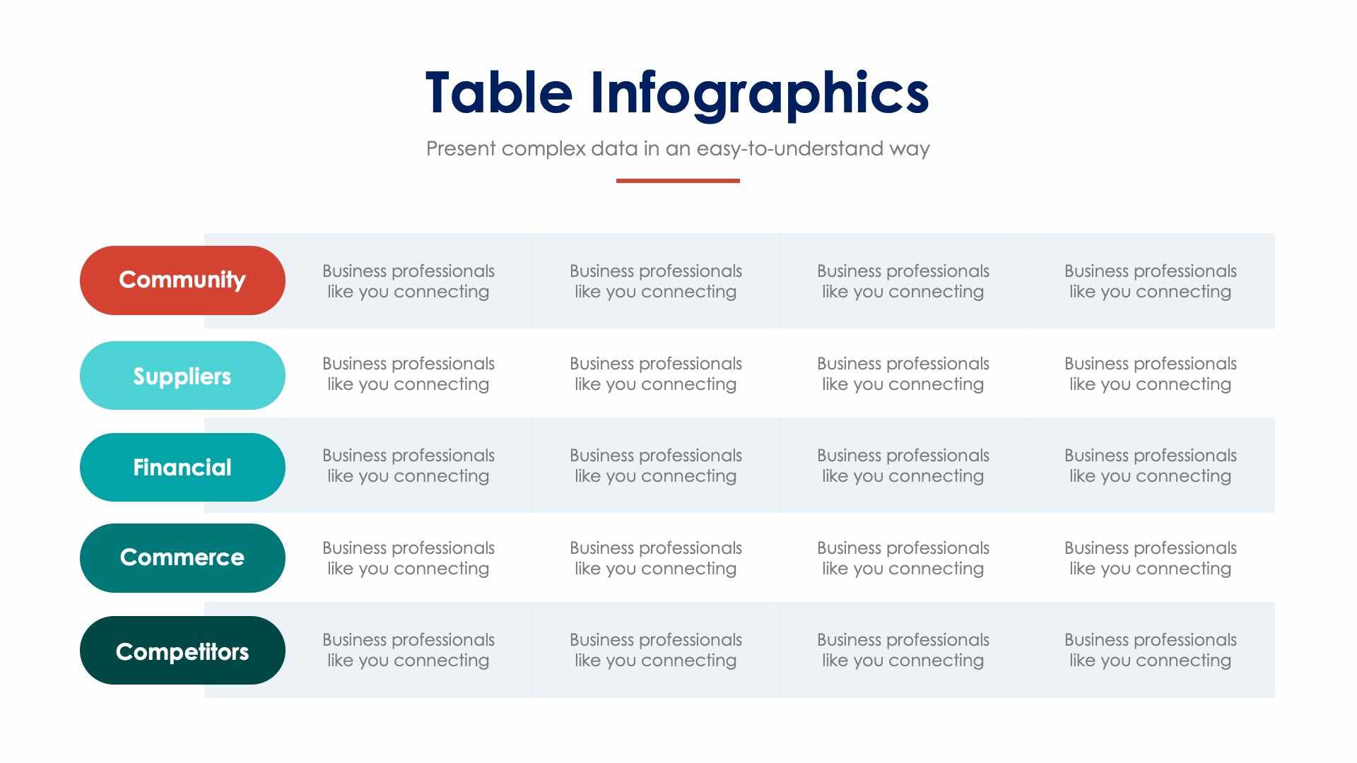 Compact Table Slide Template Table Infographic Ppt Template