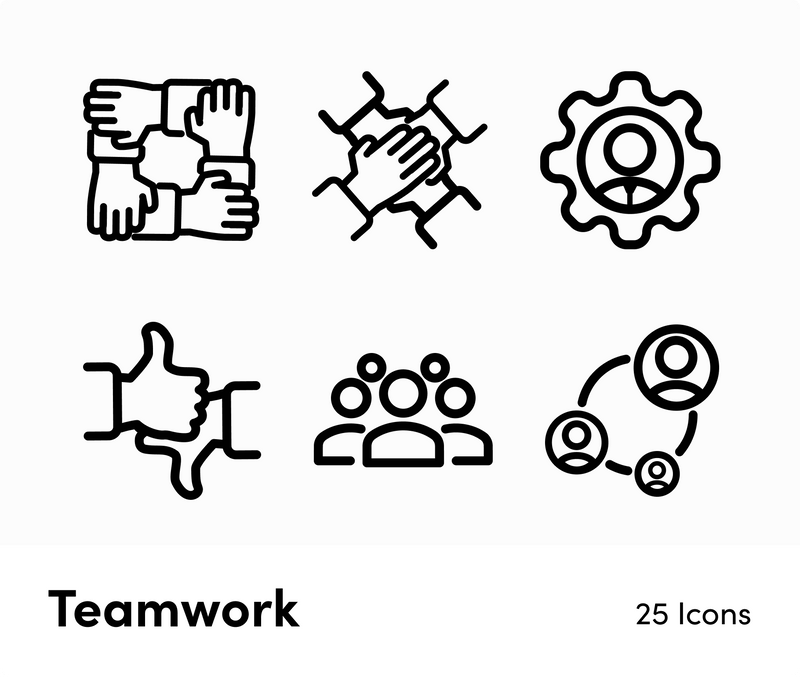 Teamwork-Outline-Vector-Icons Icons Teamwork Outline Vector Icons S12162102 powerpoint-template keynote-template google-slides-template infographic-template