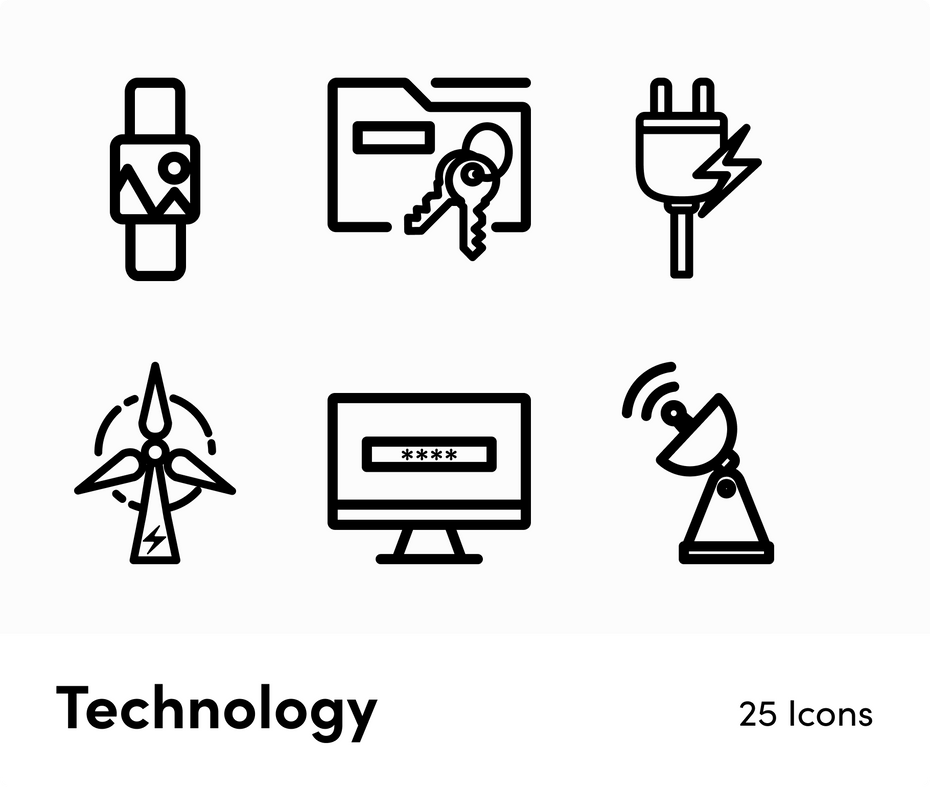 Technology-Outline-Vector-Icons Icons Technology Outline Vector Icons S12162101 powerpoint-template keynote-template google-slides-template infographic-template