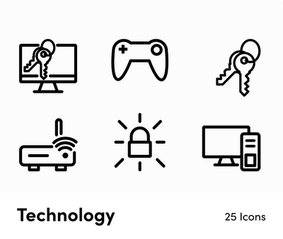 Technology-Outline-Vector-Icons Icons Technology Outline Vector Icons S12162102 powerpoint-template keynote-template google-slides-template infographic-template