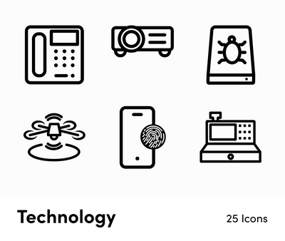 Technology-Outline-Vector-Icons Icons Technology Outline Vector Icons S12162104 powerpoint-template keynote-template google-slides-template infographic-template