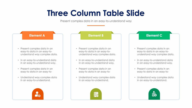 Three Column Table Slides | Infografolio