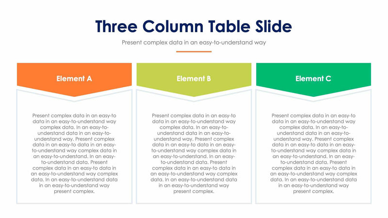 Three Column Table Slides | Infografolio
