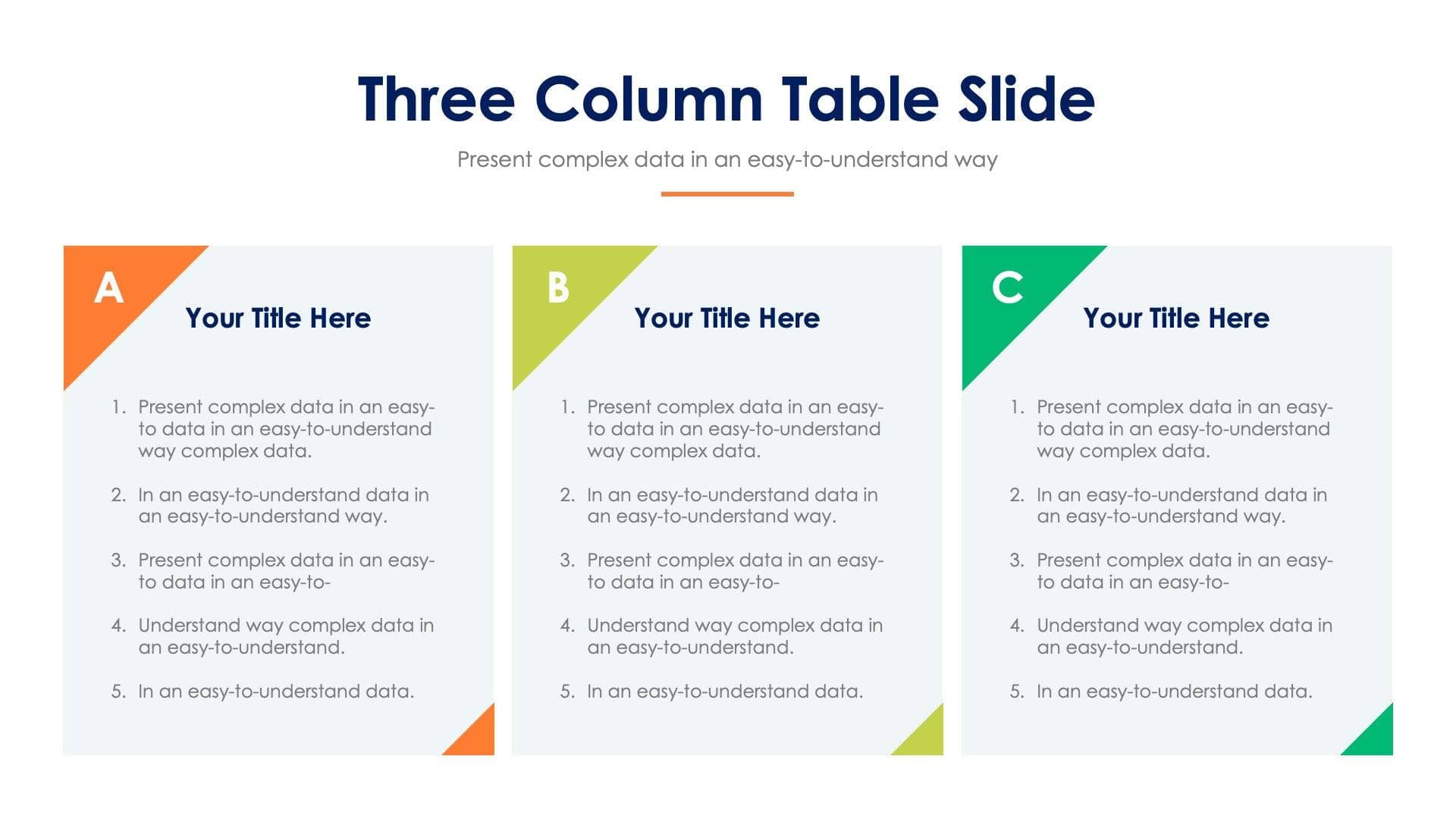 Sub3 Table Three Column Table Template