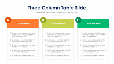 Three Column Table Slides | Infografolio