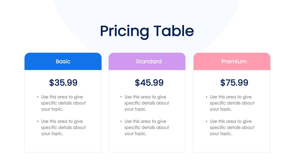 Three Pricing Table-Slides Slides Pricing Table Slide Template S10172201 powerpoint-template keynote-template google-slides-template infographic-template
