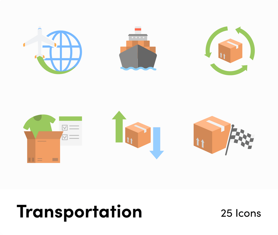 Transportation-Flat-Vector-Icons Icons Transportation Flat Vector Icons S01142203 powerpoint-template keynote-template google-slides-template infographic-template
