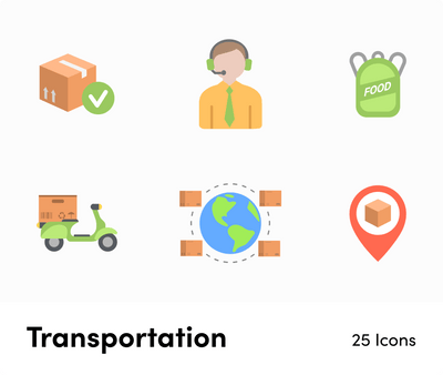Transportation-Flat-Vector-Icons Icons Transportation Flat Vector Icons S01142204 powerpoint-template keynote-template google-slides-template infographic-template