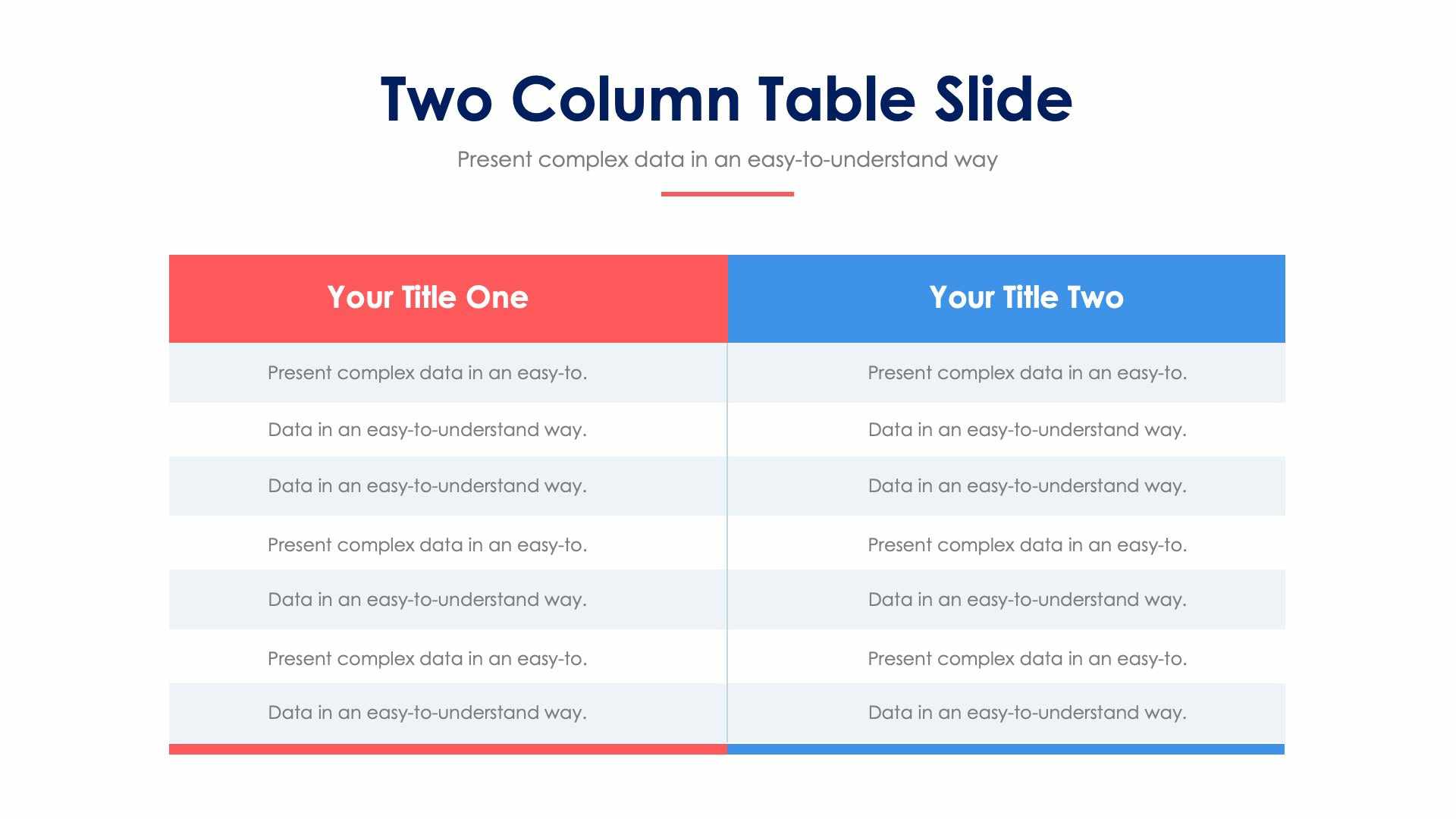 Two Column Table Slide Infographic Template S12202106 | Infografolio