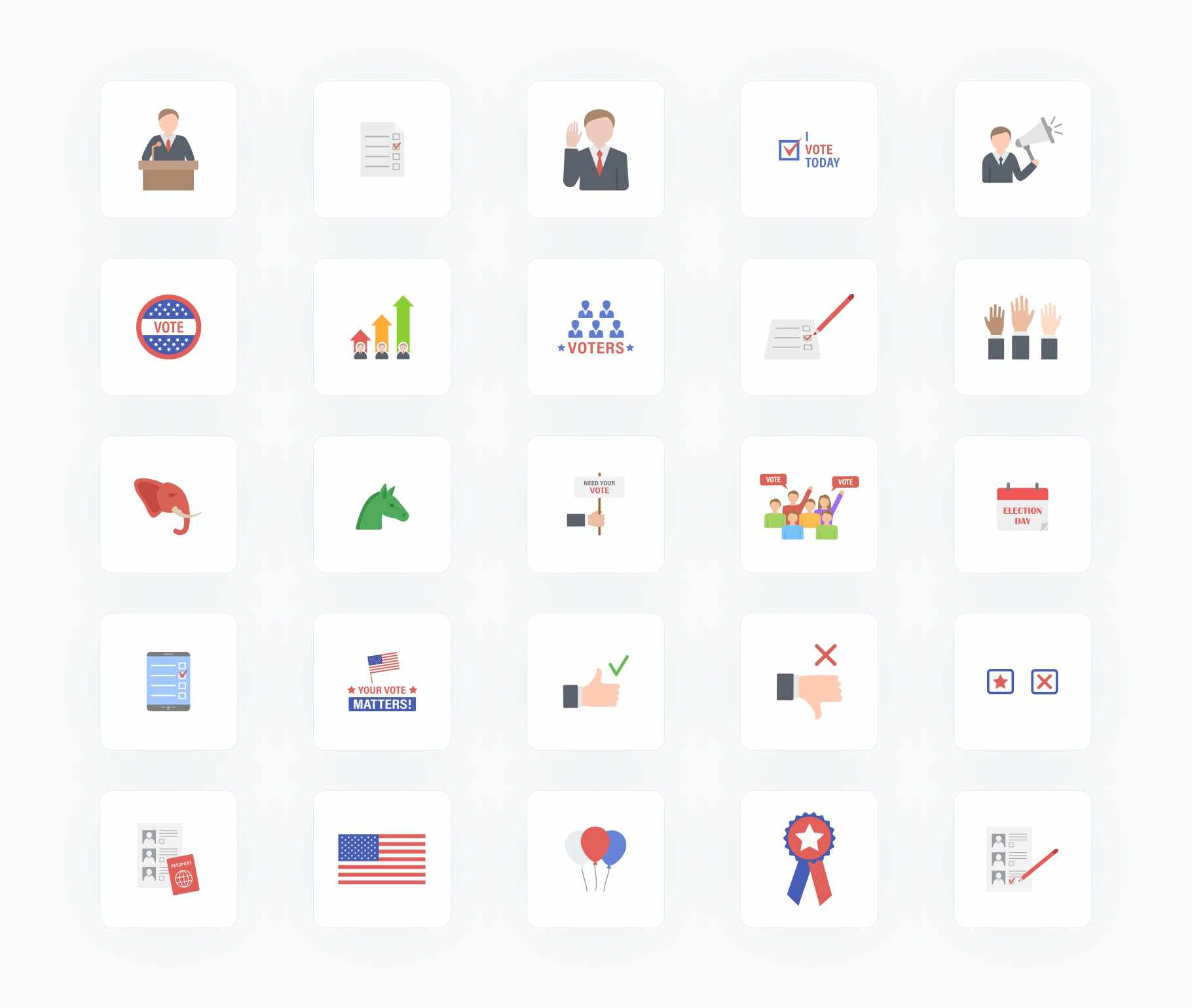 US Elections-Vector-Icons Icons US Elections Vector Icons S12092101 powerpoint-template keynote-template google-slides-template infographic-template