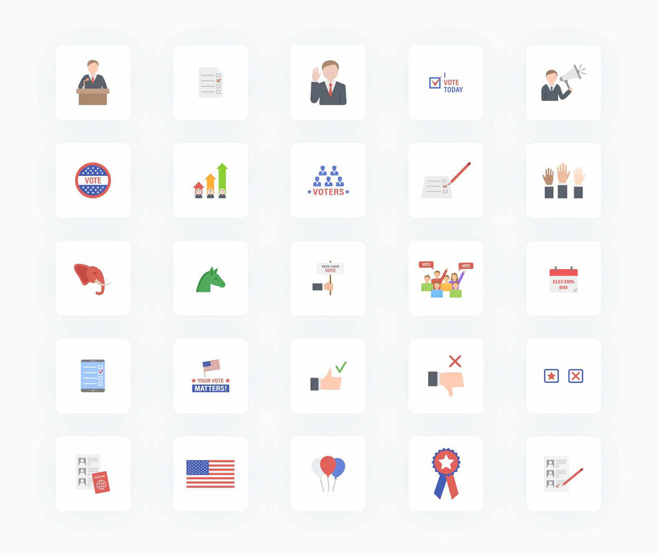 US Elections-Vector-Icons Icons US Elections Vector Icons S12092101 powerpoint-template keynote-template google-slides-template infographic-template