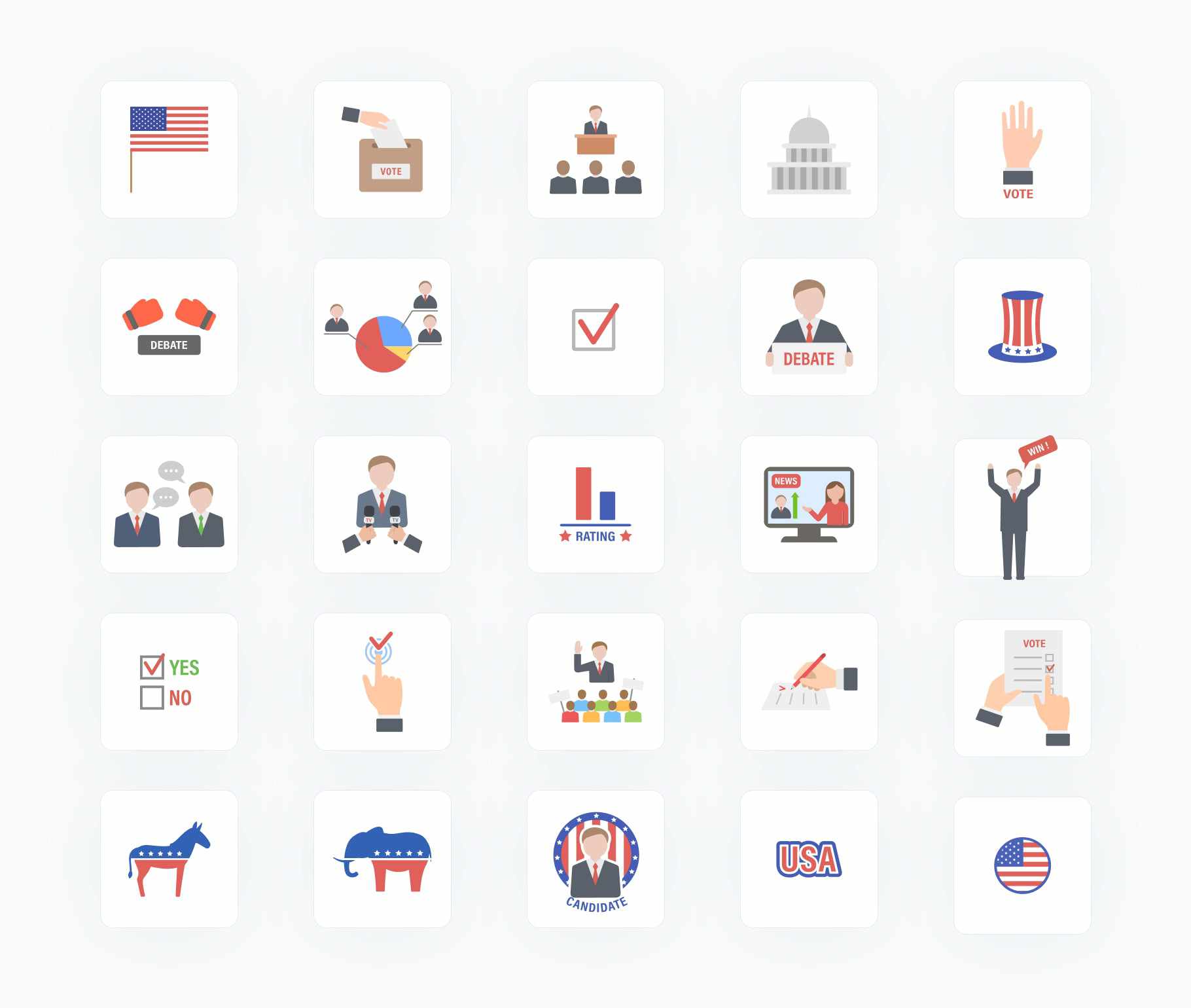 US Elections-Vector-Icons Icons US Elections Vector Icons S12092103 powerpoint-template keynote-template google-slides-template infographic-template