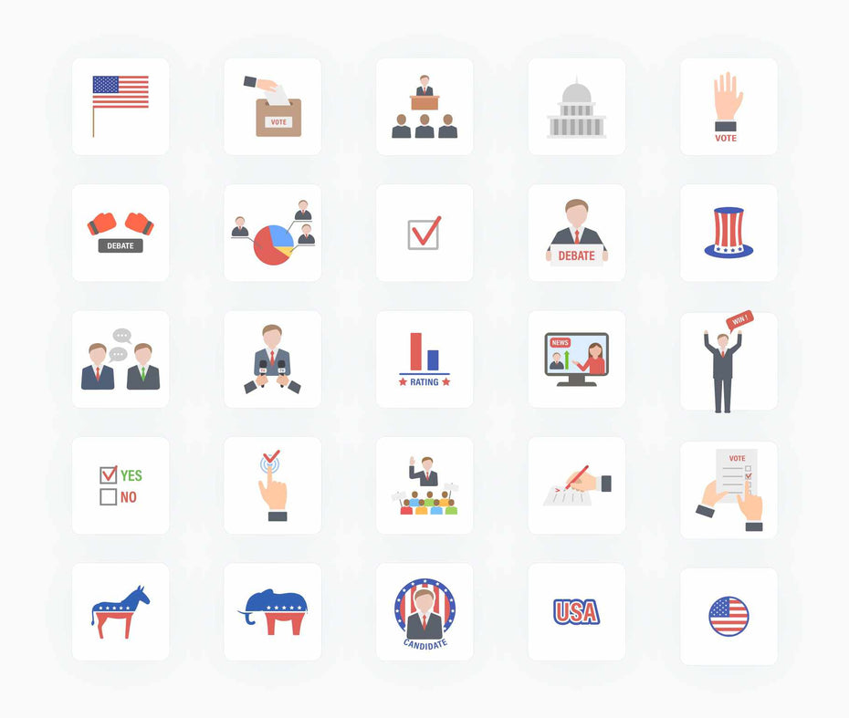 US Elections-Vector-Icons Icons US Elections Vector Icons S12092103 powerpoint-template keynote-template google-slides-template infographic-template