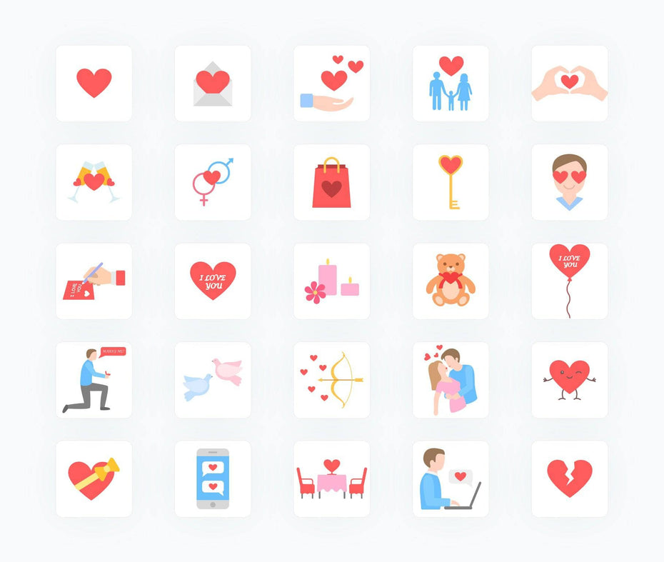 Wedding-Flat-Vector-Icons Icons Love Valentine Flat Vector Icons S02142201 powerpoint-template keynote-template google-slides-template infographic-template