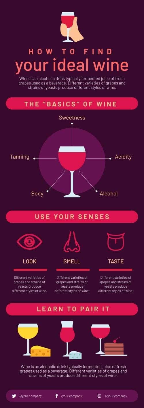 How to Find Your Ideal Wine Infographic Template | Infografolio